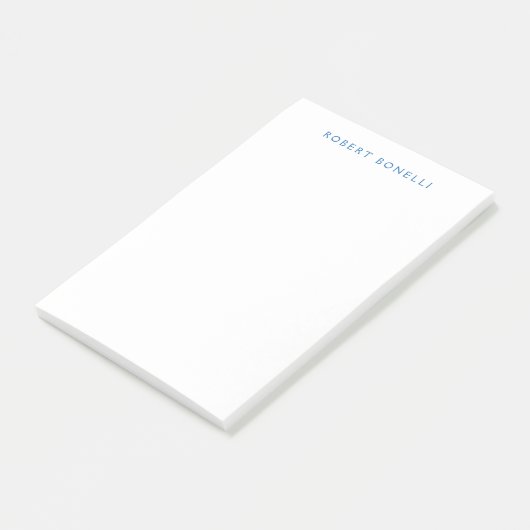 Unieke effen wit blauw minimalistisch modern post-it® notes (Schuin)