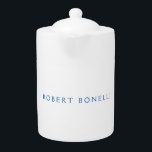 Unieke effen wit blauw minimalistisch modern theepot<br><div class="desc">Bent u op zoek naar een eenvoudig,  minimalistisch,  aantrekkelijk design? Dit ontwerp dat de aandacht van mensen meteen zal trekken,  maar niet te ingewikkeld,  is voor jou.</div>