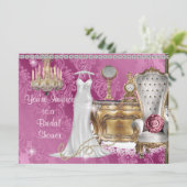 Unieke ELEGANT  BRIDAL SHOWER INVITATION Kaart (Staand voorkant)