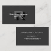 Unieke Elegant grijs Monogram Manager Visitekaartj Visitekaartje (Voorkant / Achterkant)