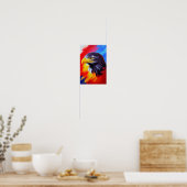 Unieke Elegant Majestic Eagle Rainbow Digital Art Poster (Keuken)