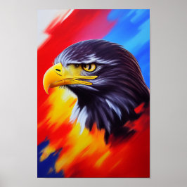 Unieke Elegant Majestic Eagle Rainbow Digital Art Poster