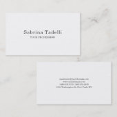 Unieke Elegant Plain Simple White Minimalist Visitekaartje (Voorkant / Achterkant)