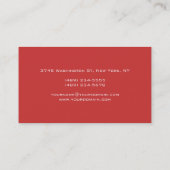 Unieke Elegant Red Monogram Manager Visitekaartje (Achterkant)