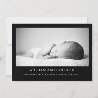 Unieke Elegante Baby Jongen Foto Collage Geboorte Aankondiging