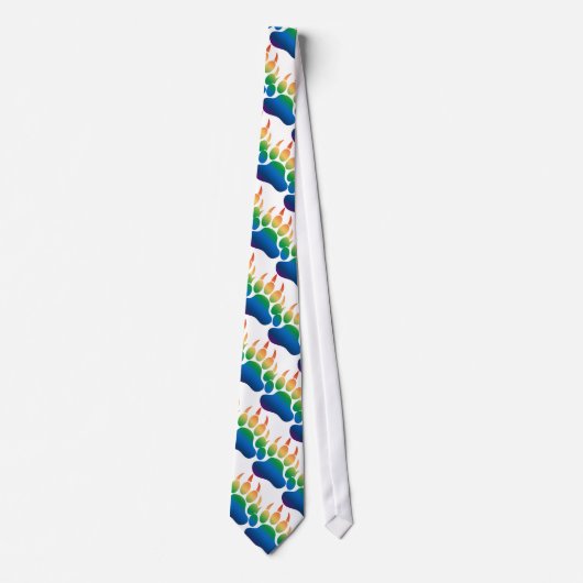 Unieke & Elegante Beer Paw-gradiëntprint Stropdas (Voorkant)