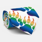 Unieke & Elegante Beer Paw-gradiëntprint Stropdas (Opgerold)