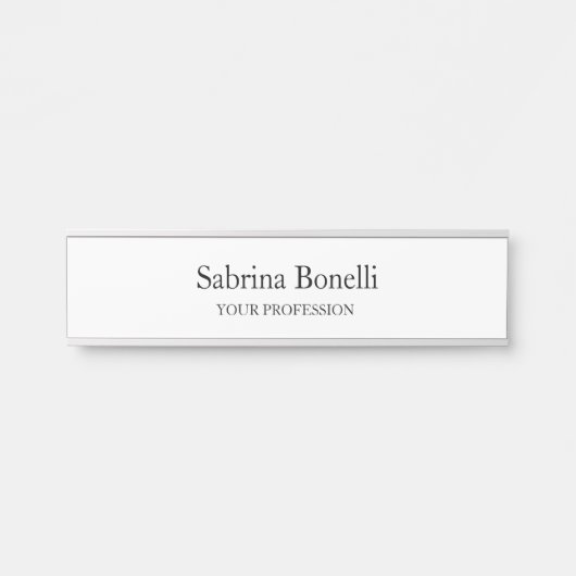 Unieke elegante eenvoudige witte vlek deurbordje (Voorkant)