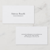 Unieke elegante eenvoudige witte vlek visitekaartje (Voorkant / Achterkant)