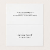 Unieke elegante eenvoudige witte vlek visitekaartje (Buitenkant ongevouwen)