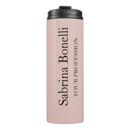 Unieke Elegante Elegante Eenvoudige Roos Gouden Kl Thermosbeker (Voorkant)