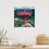 Unieke elegante fancy gekroonde vrouw in roze jurk poster (Keuken)