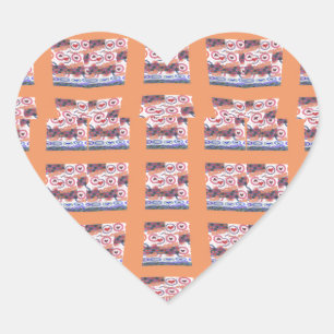 Unieke Elegante Hart-Patroon Kunst voor alle Leeft Hart Sticker