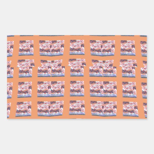 Unieke Elegante Hart-Patroon Kunst voor alle Leeft Rechthoekige Sticker (Voorkant)
