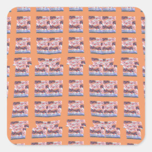 Unieke Elegante Hart-Patroon Kunst voor alle Leeft Vierkante Sticker