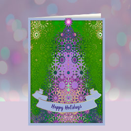 Unieke elegante hedendaagse kerstboom feestdagen kaart