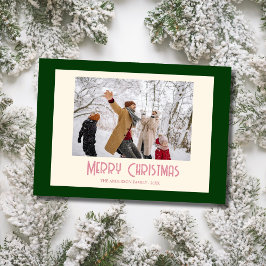 Unieke elegante kerstkaart met familiefoto