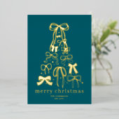 Unieke Elegante Kerstvakantie Kerstkaart Folie Feestdagenkaart (Staand Voorkant)