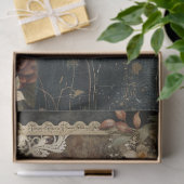 Unieke Elegante Meisje & Zwarte Kat Bloementuin Tissuepapier (Geschenk)