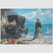 Unieke Elegante Memorial Funeral Carriage Decoupag Tissuepapier (Voorkant)