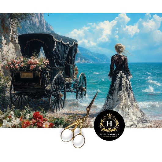 Unieke Elegante Memorial Funeral Carriage Decoupag Tissuepapier