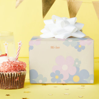 Unieke Elegante Natuur Pastel Flower Custom Modern Cadeaupapier