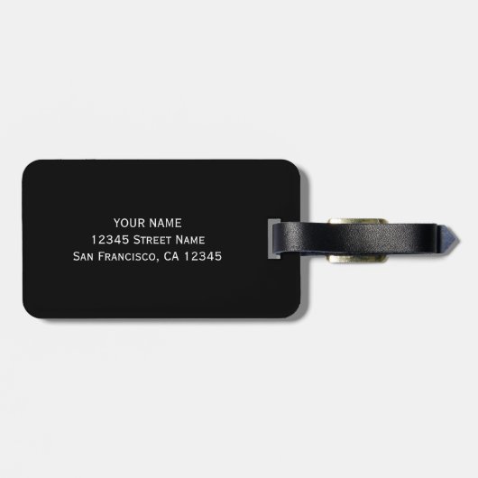 Unieke elegante pauw veer op maat reizen bagagelabel (Achterkant horizontaal)