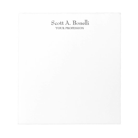 Unieke elegante plaat Eenvoudig wit speciaal Notitieblok (Voorkant)