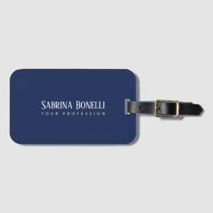 Unieke Elegante Plain Eenvoudig Blauw Wit Bagagelabel