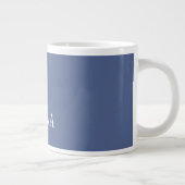 Unieke Elegante Plain Eenvoudig Blauw Wit Grote Koffiekop (Rechts)