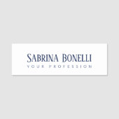 Unieke Elegante Plain Eenvoudig Blauw Wit Naamplaatje (Voorkant)