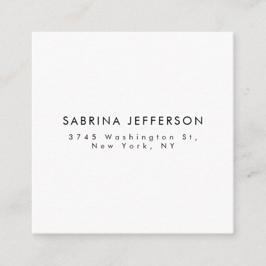 Unieke Elegante Plain Eenvoudige Minimalist Informatiekaartje (Voorkant)