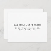 Unieke Elegante Plain Eenvoudige Minimalist RSVP Kaartje (Voorkant / Achterkant)