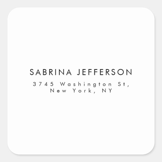Unieke Elegante Plain Eenvoudige Minimalist Vierkante Sticker (Voorkant)