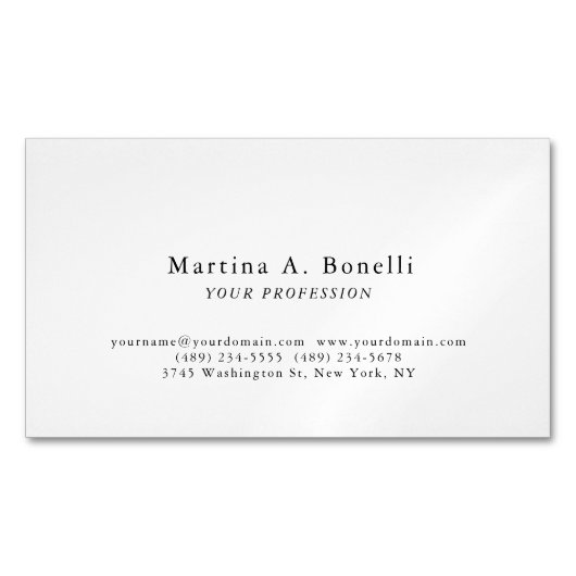 Unieke Elegante Plain Simple Special Magnetisch Visitekaartje (Voorkant)