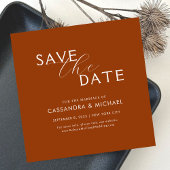 Unieke Elegante Terracotta Typografie Huwelijk Save The Date