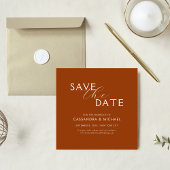 Unieke Elegante Terracotta Typografie Huwelijk Save The Date