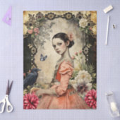 Unieke Elegante Victoriaans Gothic Meisje Bloement Tissuepapier (Craft)