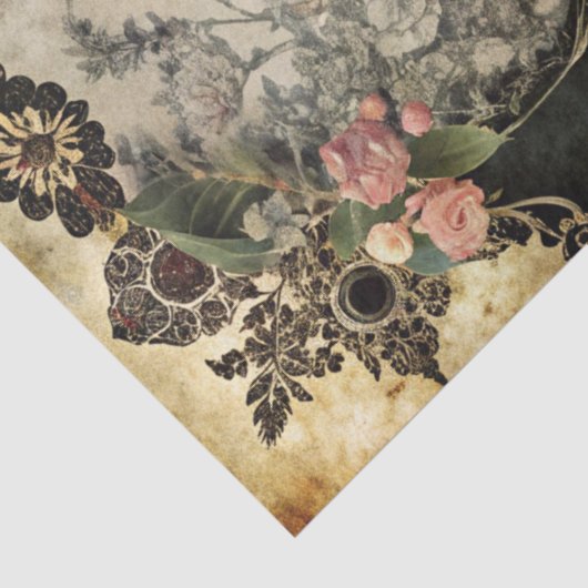 Unieke Elegante Victoriaans Gothic Meisje Bloement Tissuepapier (Detail)