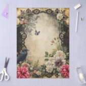 Unieke Elegante Victoriaans Gothic Raven Bloementu Tissuepapier (Craft)