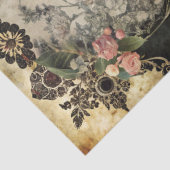 Unieke Elegante Victoriaans Gothic Raven Bloementu Tissuepapier (Detail)