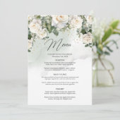 Unieke elegante witte rozen bloementuin groen menu (Staand voorkant)