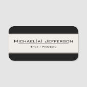 Unieke elegante zwart-wit moderne professional naamplaatje (Voorkant)