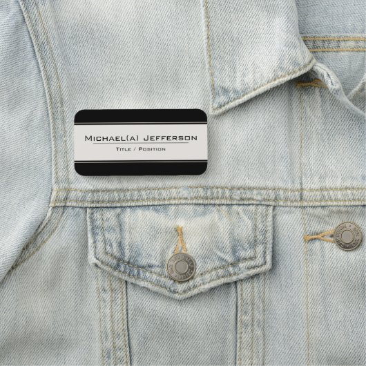 Unieke elegante zwart-wit moderne professional naamplaatje (In situ)