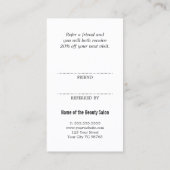 Unieke Elegante Zwart-Wit Referral Kaart (Achterkant)