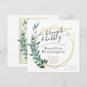 Unieke elegantie Eucalyptus bloemenbruiloft douche Kaart (Voorkant / Achterkant)