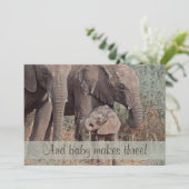 Unieke Elephant Family Baby shower uitnodiging (Staand voorkant)