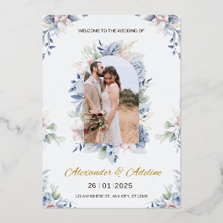 Unieke en eenvoudige huwelijksuitnodiging folie uitnodiging