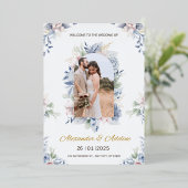 Unieke en eenvoudige huwelijksuitnodiging folie uitnodiging (Staand Voorkant)