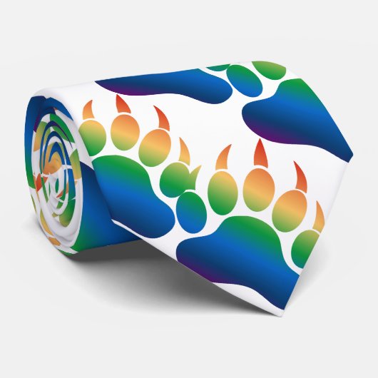 Unieke en elegante Beer Pawgradiënt afdrukken Stropdas (Opgerold)